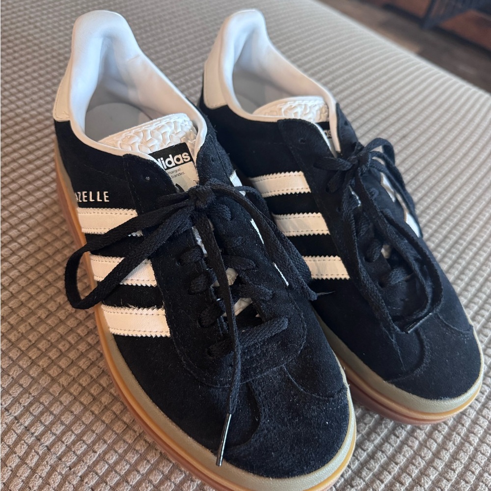 adidas Gazelle Black White with Gum Sole Women's Sneakers
